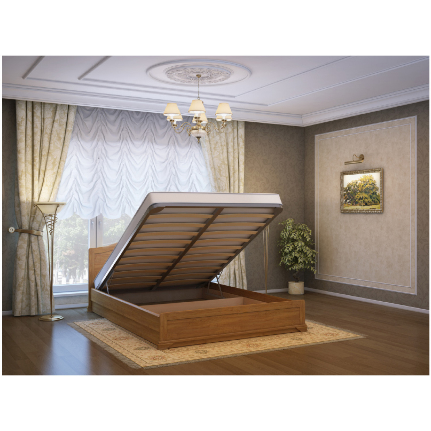 Кровати из массива с подъемным механизмом 160х200 см
